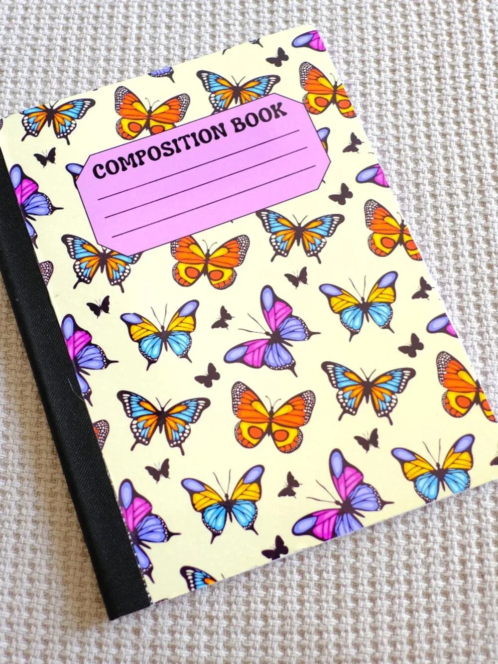 Custom Composition Book, Handmade, College, school, students, butterfly